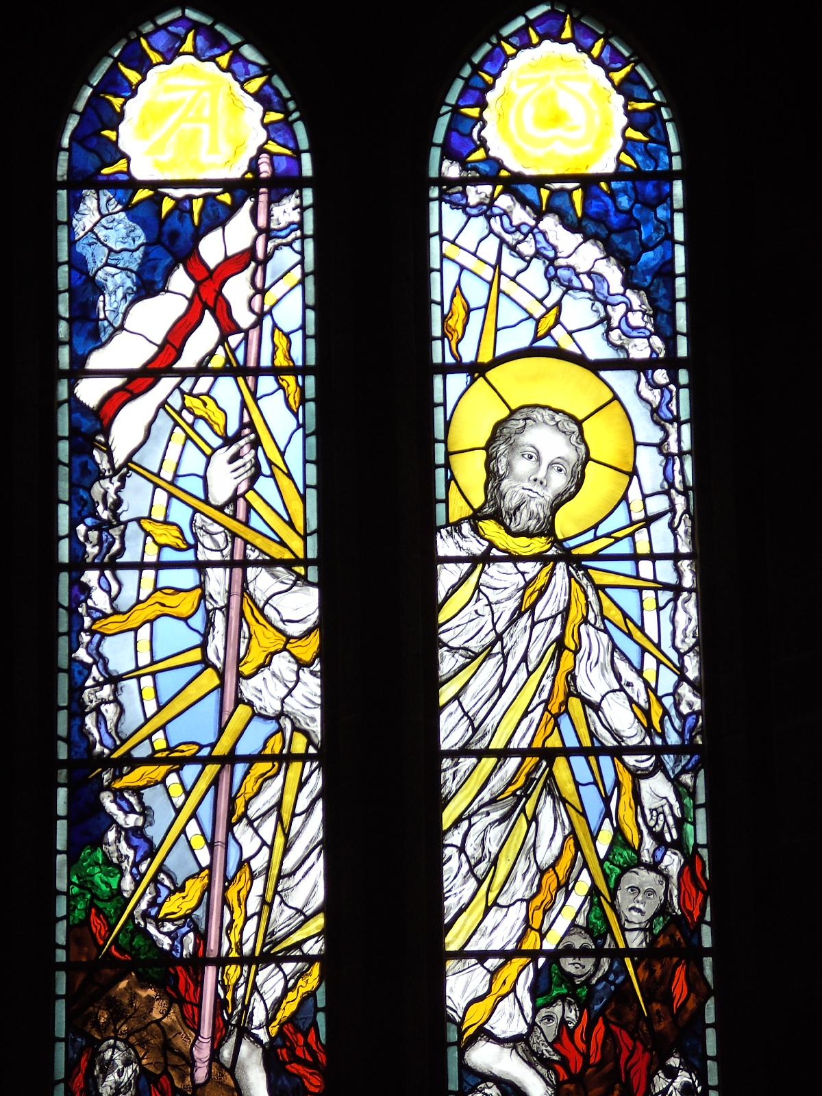 Easter Resurrection window from the Memorial chapel in the Abbey church