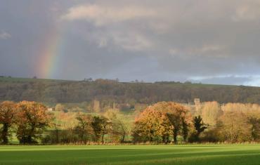 Rainbow above Ampleforth Abbey